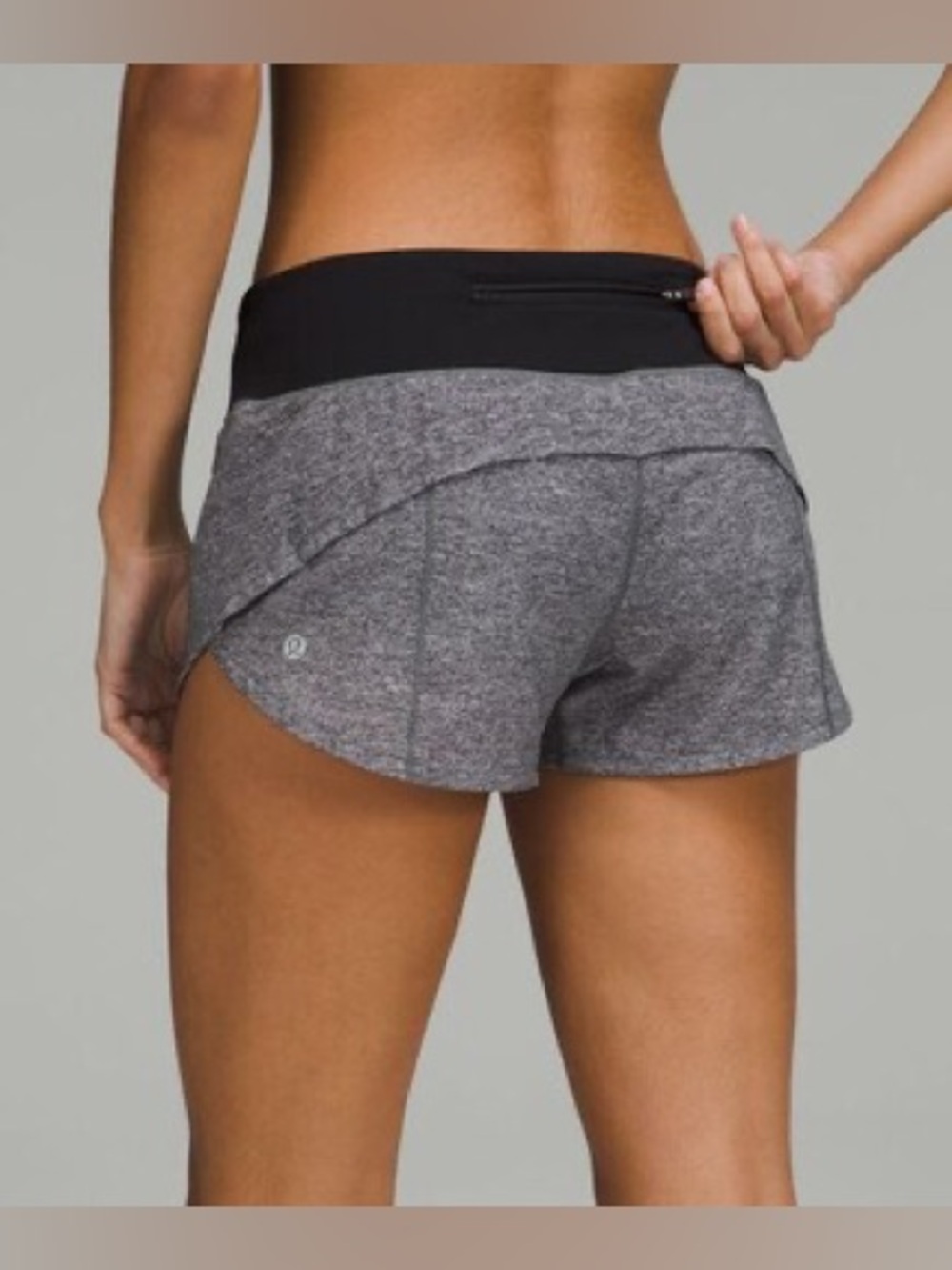 Lululemon speed up shorts low rise lined 2.5” Heather lux gray black